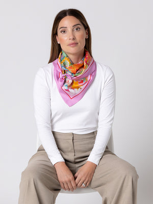 THE DH x CARRIE BROOMHALL AMELIE LARGE SILK SCARF