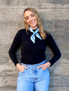 THE DH x KAYLEE BELL COWBOY UP BLUE PETITE SILK SCARF